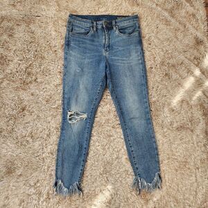 Blank NYC The Great Jones High Rise Skinny Jeans Raw Hem Women's Size 29
